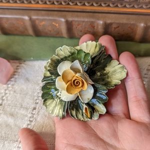 Late 18th century Capodimonte Porcelain Floral Figurine